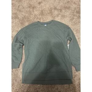 NWT Old Navy Quilted Pattern Dark Green Crewneck Sweatshirt Women's Size XS